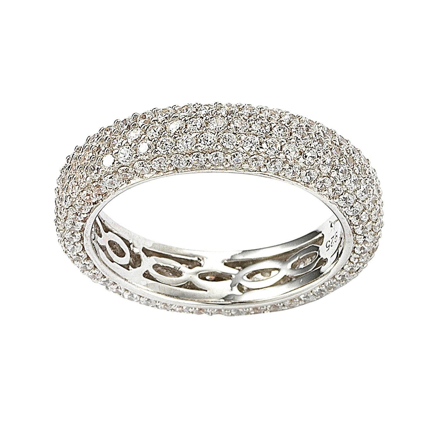 Suzy Levian Sterling Silver Cubic Zirconia White Eternity Band
