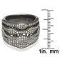 Suzy Levian Blackened Sterling Silver Cubic Zirconia Multi-Level Ring