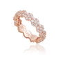Suzy Levian Rose Sterling Silver Cubic Zirconia Floral Eternity Band