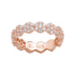 Suzy Levian Rose Sterling Silver Cubic Zirconia Floral Eternity Band