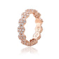 Suzy Levian Rose Sterling Silver Cubic Zirconia Floral Eternity Band