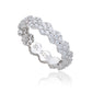 Suzy Levian Sterling Silver Cubic Zirconia Floral Eternity Band