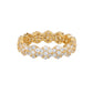 Suzy Levian Golden Sterling Silver Cubic Zirconia Floral Eternity Band