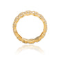 Suzy Levian Golden Sterling Silver Cubic Zirconia Floral Eternity Band