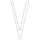 Suzy Levian Sterling Silver White Sapphire and Pearl By-the-Yard 36" Station Necklace