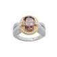 Suzy Levian Sterling Silver Oval-Cut Brown and White Cubic Zirconia Pave Ring