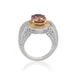 Suzy Levian Sterling Silver Oval-Cut Brown and White Cubic Zirconia Pave Ring