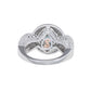Suzy Levian Sterling Silver Round Aqua Cubic Zirconia Halo Pave Ring