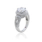 Suzy Levian Sterling Silver Round-Cut White Cubic Zirconia Pave Ring