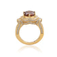 Suzy Levian Yellow Sterling Silver Round-Cut Brown White Cubic Zirconia Pave Ring