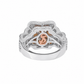 Suzy Levian Sterling Silver Brown Assher Cubic Zirconia Pave Halo Engagement Ring