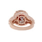 Suzy Levian Rose Sterling Silver Red Round Cubic Zirconia Pave Engagement Ring