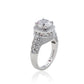 Suzy Levian Sterling Silver White Round Cubic Zirconia Pave Engagement Ring