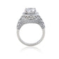 Suzy Levian Sterling Silver White Round Cubic Zirconia Pave Engagement Ring
