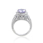 Suzy Levian Sterling Silver Purple Round Cut Cubic Zirconia Engagement Ring