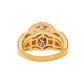 Suzy Levian Yellow Sterling Silver Large Round-Cut Red White Cubic Zirconia Pave Ring