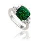 Suzy Levian Sterling Silver Green Cubic Zirconia Engagement Ring