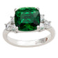 Suzy Levian Sterling Silver Green Cubic Zirconia Engagement Ring