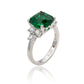 Suzy Levian Sterling Silver Green Cubic Zirconia Engagement Ring