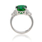 Suzy Levian Sterling Silver Green Cubic Zirconia Engagement Ring