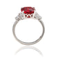 Suzy Levian Sterling Silver Red Cubic Zirconia Engagement Ring