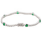 Suzy Levian Sterling Silver Green and White Cubic Zirconia Tennis Bracelet