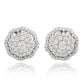 Suzy Levian Sterling Silver White Cubic Zirconia Flower Stud Earrings