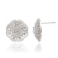 Suzy Levian Sterling Silver White Cubic Zirconia Flower Stud Earrings