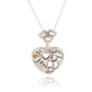 Suzy Levian Sterling Silver Pink & White Sapphire & Brown Diamond Accent Clustered Heart Pendant