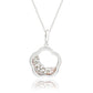 Suzy Levian Sterling Silver Pink Sapphire & Created White Sapphire Half Moon Cluster Flower Pendant