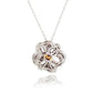 Suzy Levian Sterling Silver Pink Sapphire and Diamond Accent Whimsical Flower Pendant Necklace