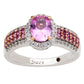 Suzy Levian Sterling Silver Oval-Cut Pink Sapphire and Diamond Accent Anniversary Ring