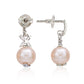Suzy Levian Sterling Silver Pink Pearl & White Sapphire Floral Earrings