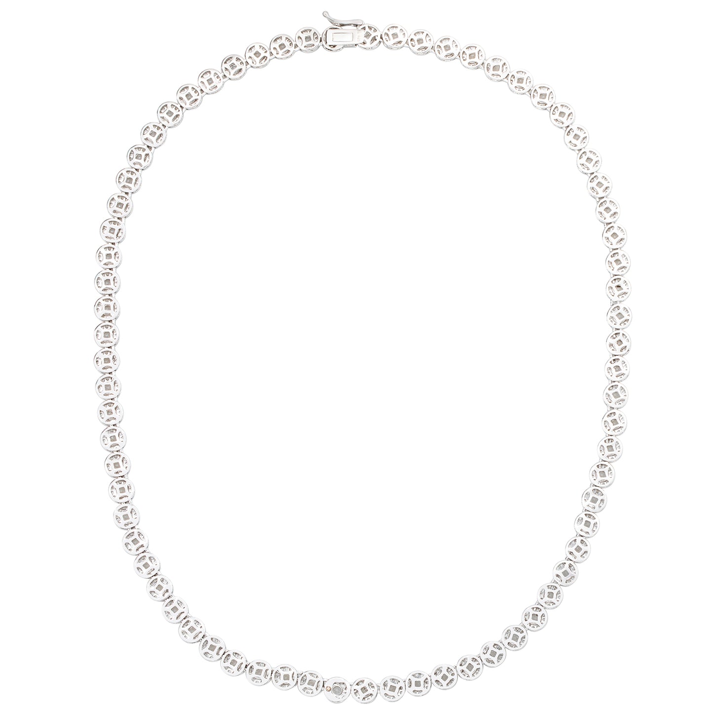 Suzy Levian Sterling Silver White Topaz Tennis Necklace