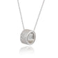 Suzy Levian White Sterling Silver White Cubic Zirconia Eternity Pendant Necklace