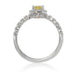 Suzy Levian Sterling Silver Yellow Sapphire (0.54cttw) & Diamond Accent Petite Bridal Ring