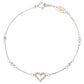 Suzy Levian Sterling Silver Sapphire & Diamond Heart Station Bracelet