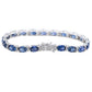 Suzy Levian Sterling Silver Oval-Cut Blue Sapphire & Diamond Accent Tennis Bracelet