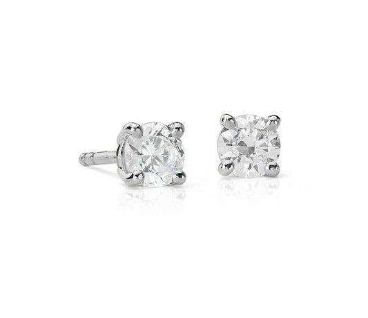 Suzy Levian 14K White Gold Classic Four-Prong 0.33 ct. tw. Diamond Stud Earrings