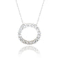 Suzy Levian Sterling Silver White Topaz & Diamond Accent Circle Eternity Necklace
