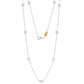 Suzy Levian White Topaz 1.80cttw Sterling Silver Station Necklace