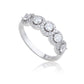 Suzy Levian Sterling Silver Cubic Zirconia 5-Stone Halo Ring