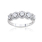 Suzy Levian Sterling Silver Cubic Zirconia 5-Stone Halo Ring