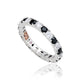 Suzy Levian Sterling Silver Cubic Zirconia Black Alternating Eternity Band