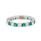 Suzy Levian Sterling Silver Cubic Zirconia Green Emerald Alternating Eternity Band