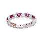 Suzy Levian Sterling Silver Cubic Zirconia Ruby Red Alternating Eternity Band