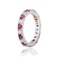 Suzy Levian Sterling Silver Cubic Zirconia Ruby Red Alternating Eternity Band