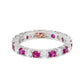 Suzy Levian Sterling Silver Cubic Zirconia Ruby Red Alternating Eternity Band