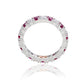 Suzy Levian Sterling Silver Cubic Zirconia Ruby Red Alternating Eternity Band