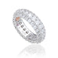 Suzy Levian Sterling Silver White Cubic Zirconia 3 Row Eternity Band
